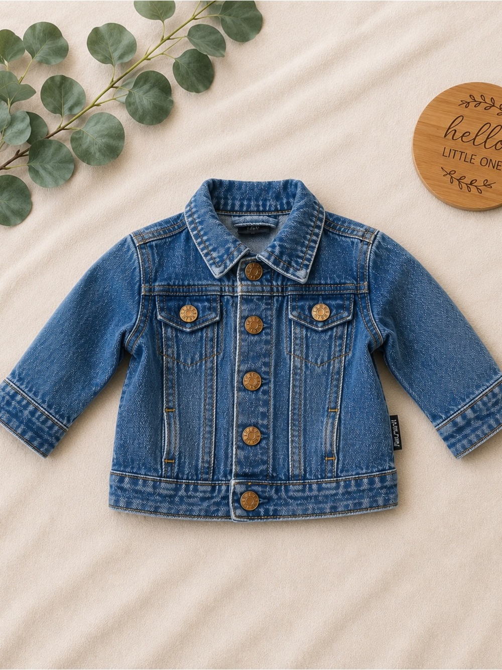 Little Bipsy Baby Denim Jacket Blue Jean Coat NWT Toddler Infant 6/12 month